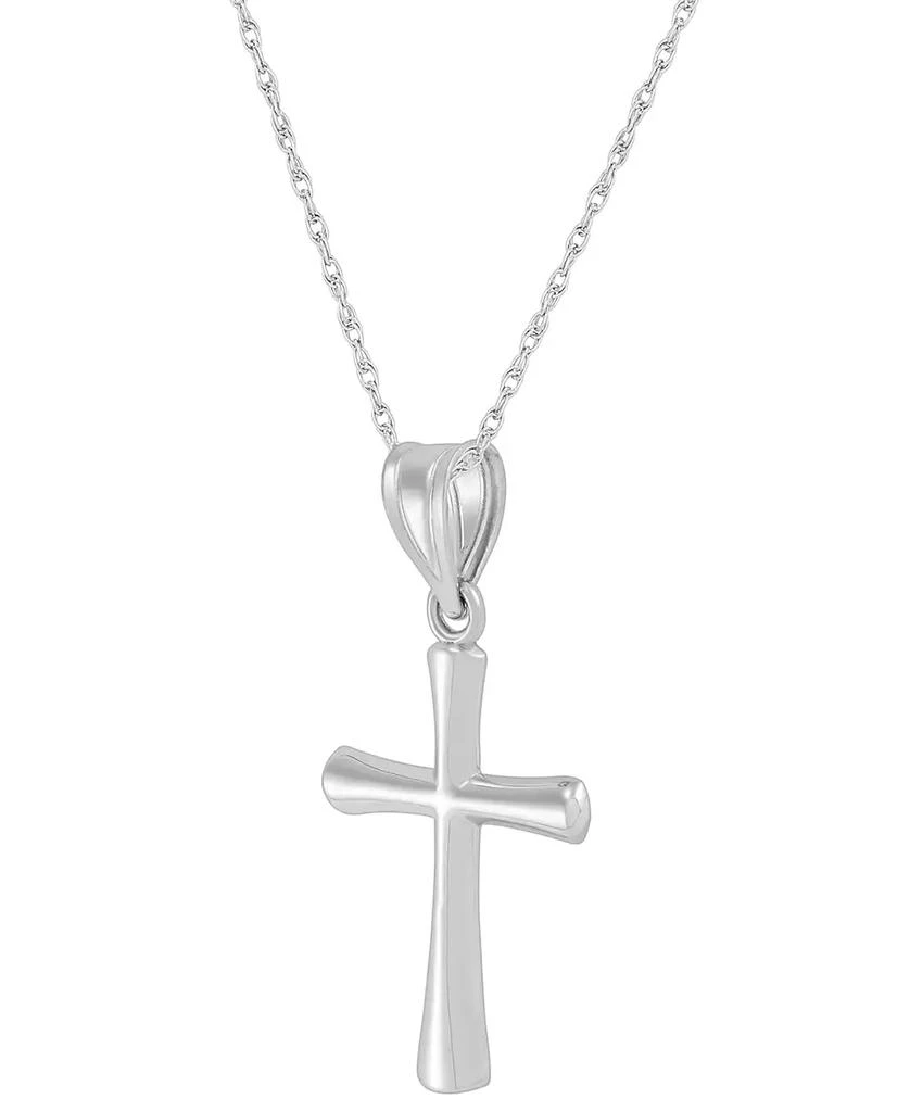 商品Macy's|Polished Cross Pendant 18" Necklace in 14k White Gold,价格¥1233,第2张图片详细描述