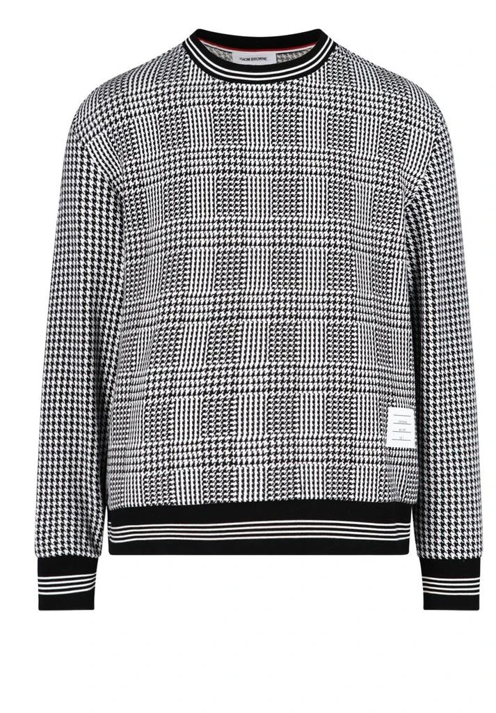 商品Thom Browne|Thom Browne Houndstooth-Patterned Crewneck Jumper,价格¥4296,第1张图片