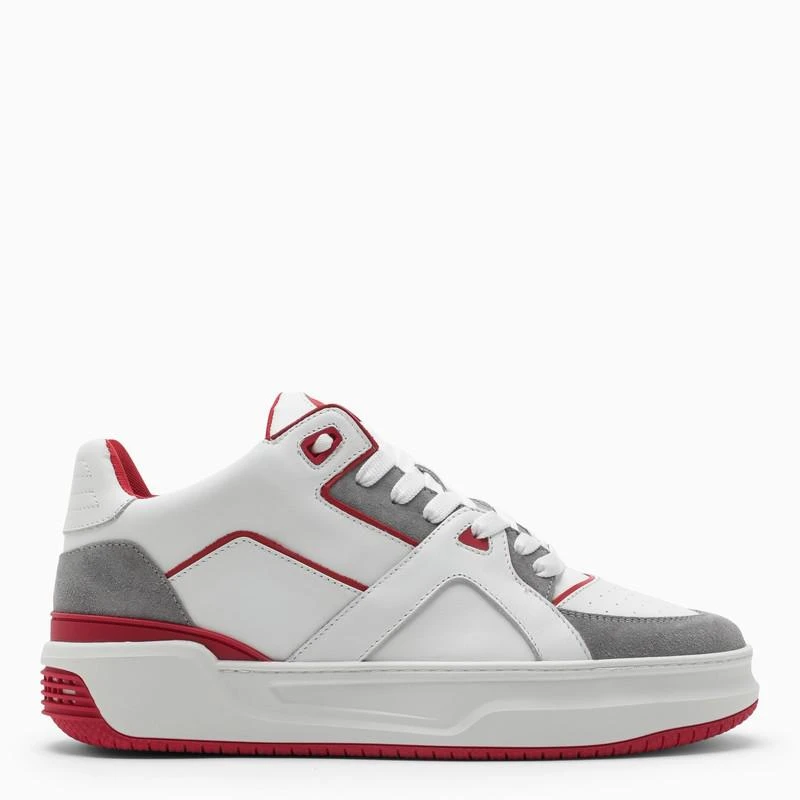 商品Just Don|Red/white leather low-top sneakers,价格¥1178,第1张图片