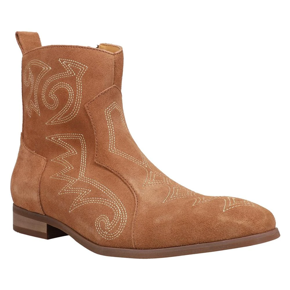 商品Dingo|Brooks Embroidered Round Toe Pull On Boots,价格¥227,第2张图片详细描述