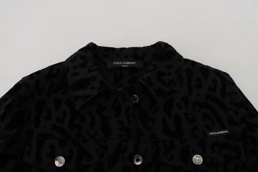 商品Dolce & Gabbana|Dolce & Gabbana Black Leopard Long Sleeve Denim Cotton Jacket,价格¥3649,第5张图片详细描述