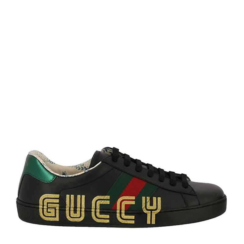 商品[国内直发] Gucci|GUCCI 古驰 男士字母花卉印花黑色休闲运动鞋 523455-0G290-1074,价格¥6533,第1张图片