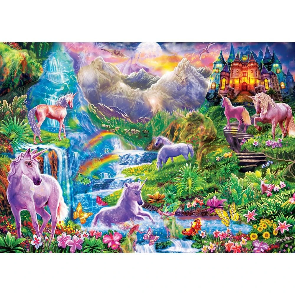 商品MasterPieces Puzzles|Hidden Images - Unicorns Retreat 500 Piece Adult Jigsaw Puzzle,价格¥149,第3张图片详细描述