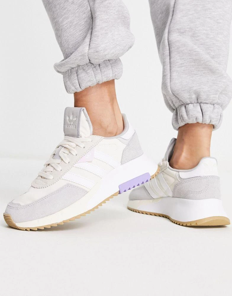 商品Adidas|adidas Originals Retropy F2 trainers in off white with grey and lilac details,价格¥682,第4张图片详细描述