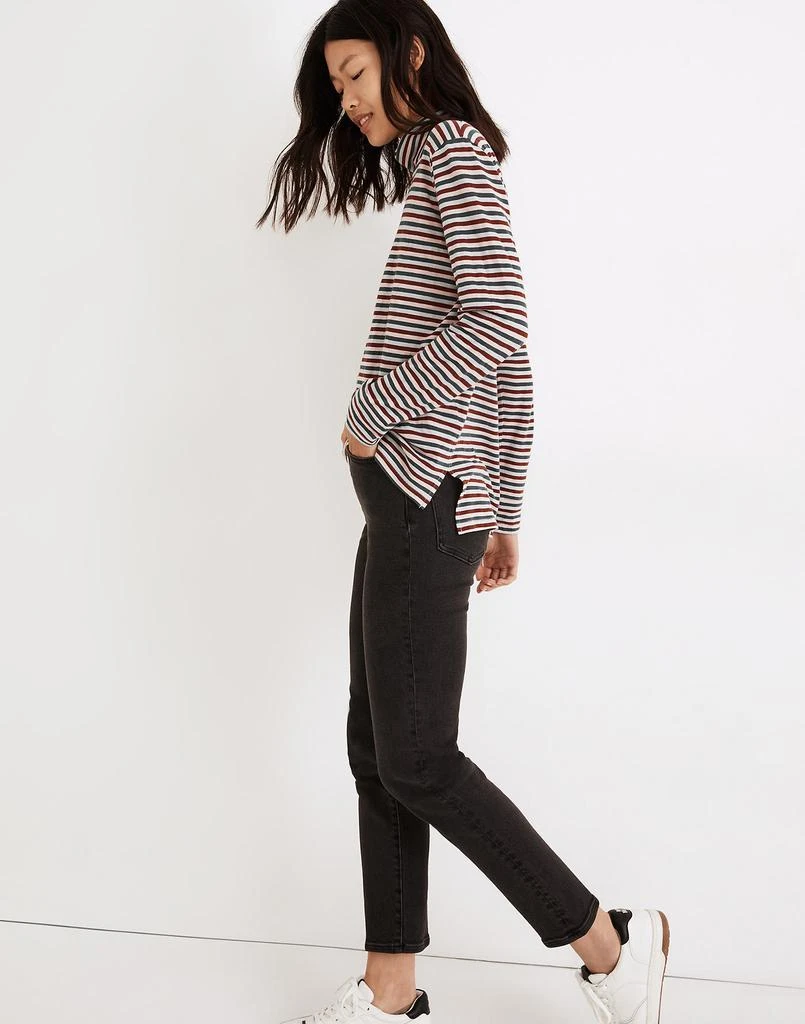 商品Madewell|Whisper Cotton Turtleneck in Herrick Stripe,价格¥158,第2张图片详细描述