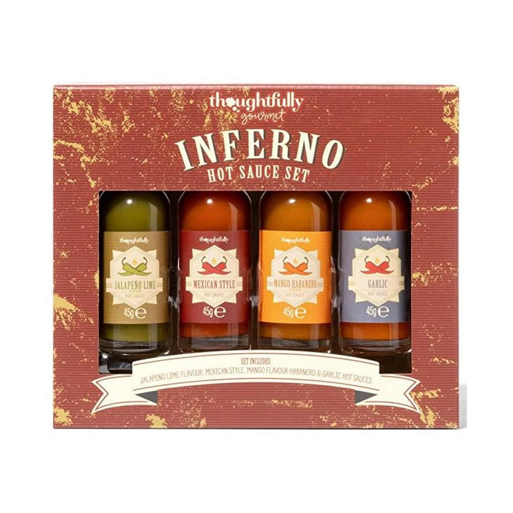 商品Thoughtfully|Gourmet, Inferno Hot Sauce Gift Set, Set of 4,价格¥224,第1张图片