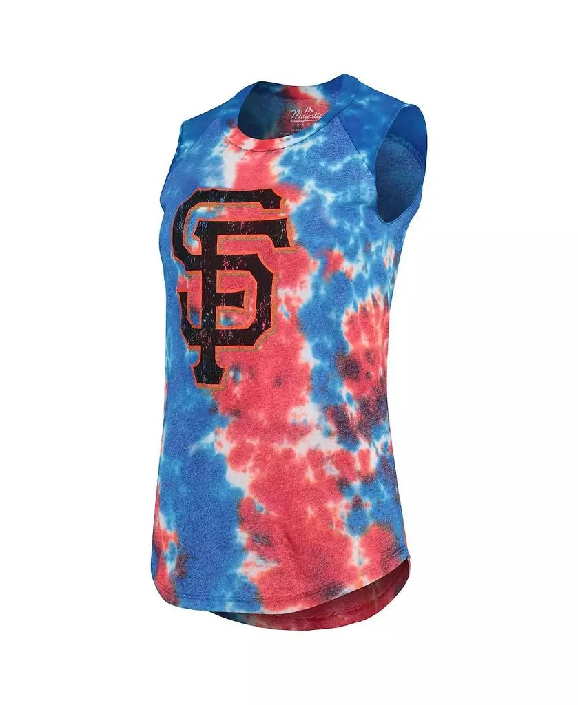 商品Majestic|Women's Threads Red, Blue San Francisco Giants Tie-Dye Tri-Blend Muscle Tank Top,价格¥248,第3张图片详细描述