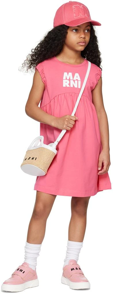 商品Marni|Kids Pink Gathered Dress,价格¥435,第4张图片详细描述