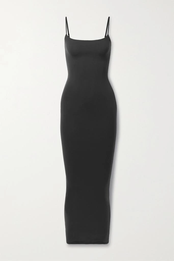 商品SKIMS|Fits Everybody 弹力平纹布中长吊带裙 （颜色：onyx）,价格¥677,第1张图片