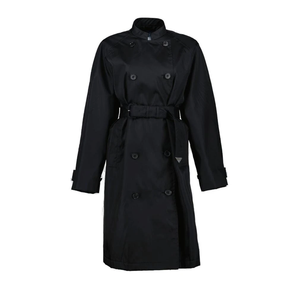 商品Prada|Prada Re-Nylon Double Breasted Belted Waist Raincoat,价格¥18357,第1张图片