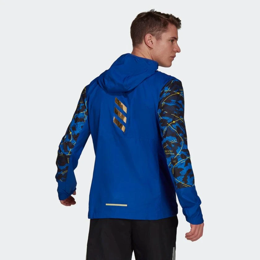 商品Adidas|Men's adidas Boston Marathon Own the Run Reflective Wind Jacket,价格¥271,第3张图片详细描述