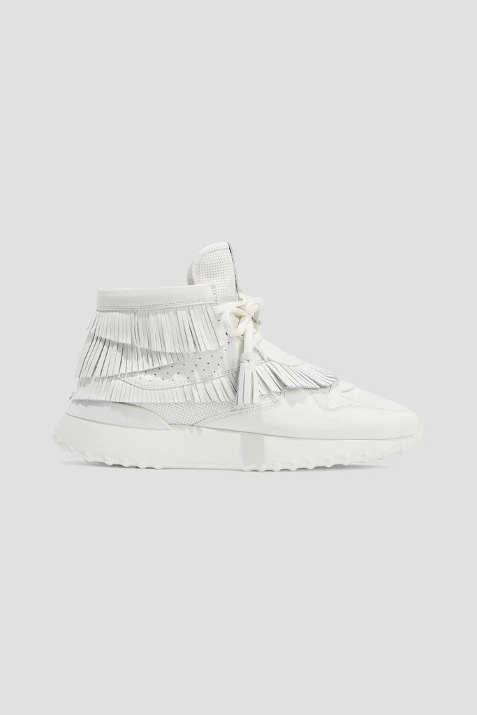 商品Tod's|Fringed perforated leather high-top sneakers,价格¥2478,第1张图片