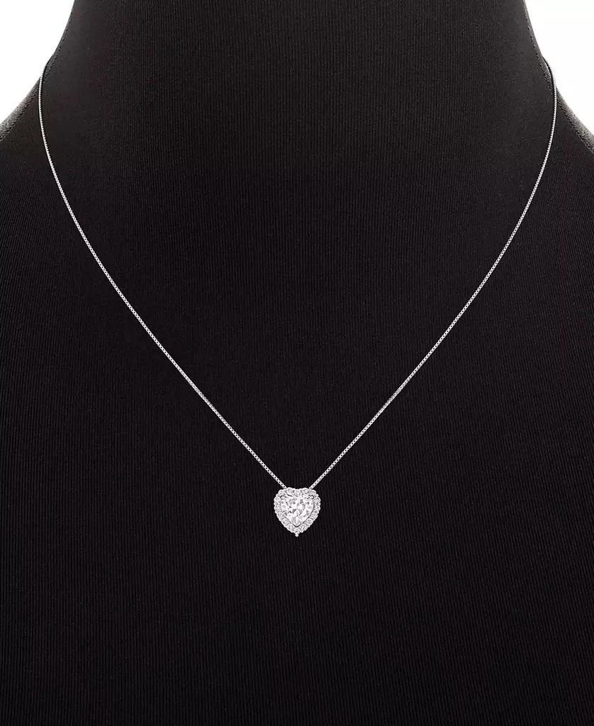 商品Holiday Lane|2-Pc. Cubic Zirconia Heart Pavé Pendant Necklace & Stud Earring Set in Sterling Silver, Created for Macy's,价格¥136,第2张图片详细描述