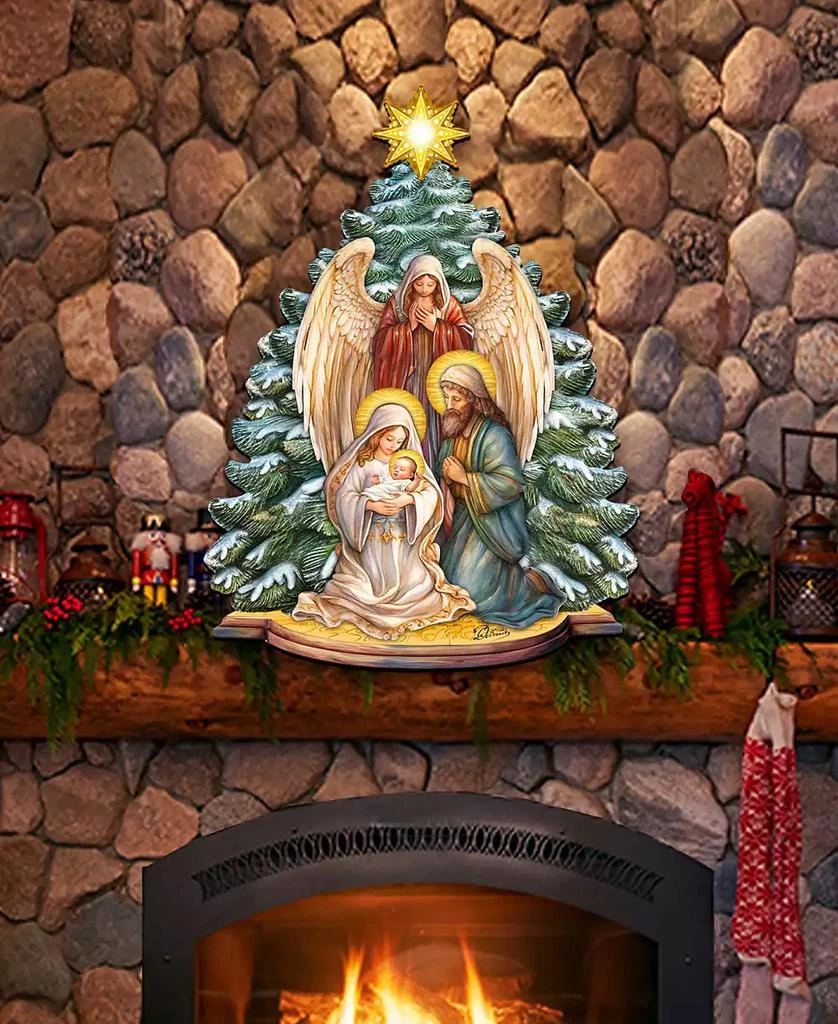 Holy Family Nativity Christmas Wooden Door Decor Wall Decor G. DeBrekht 商品