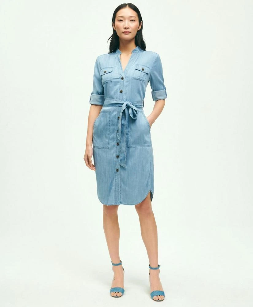 商品Brooks Brothers|Lyocell Blend Chambray Shirt Dress,价格¥1020,第1张图片