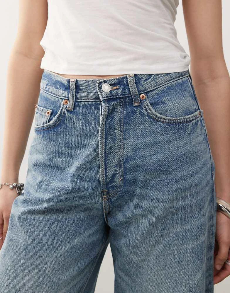 商品Weekday|Weekday Unisex Astro baggy wide leg jeans in blue,价格¥206,第5张图片详细描述