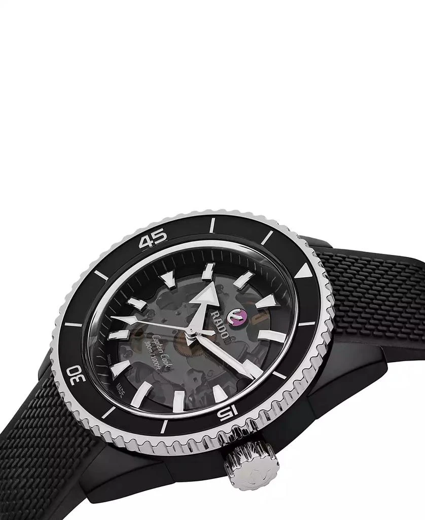 商品Rado|Men's Swiss Automatic Captain Cook Black Rubber Strap Watch 43mm,价格¥24696,第3张图片详细描述