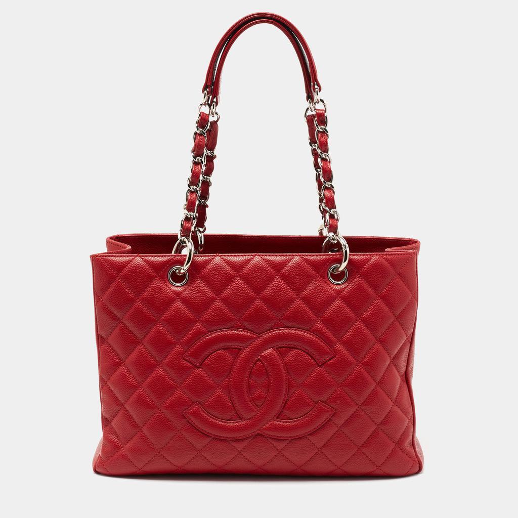 商品[二手商品] Chanel|Chanel Red Quilted Caviar Leather GST Tote,价格¥16827,第1张图片