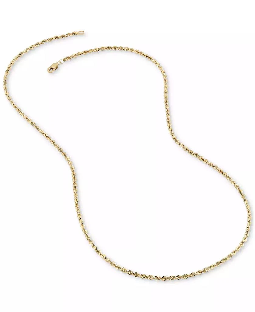 商品Macy's|14k White Gold Diamond-Cut Rope Chain 18" Necklace (2-1/2mm),价格¥2151,第4张图片详细描述