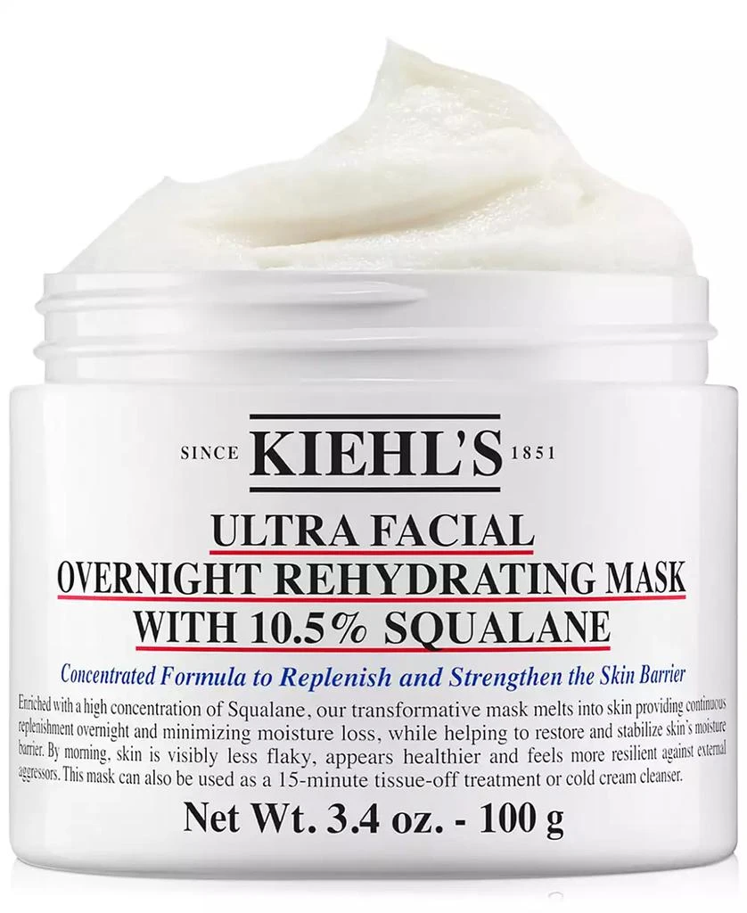 商品Kiehl's|Ultra Facial Overnight Hydrating Mask With 10.5% Squalane, 3.4 oz.,价格¥342,第2张图片详细描述