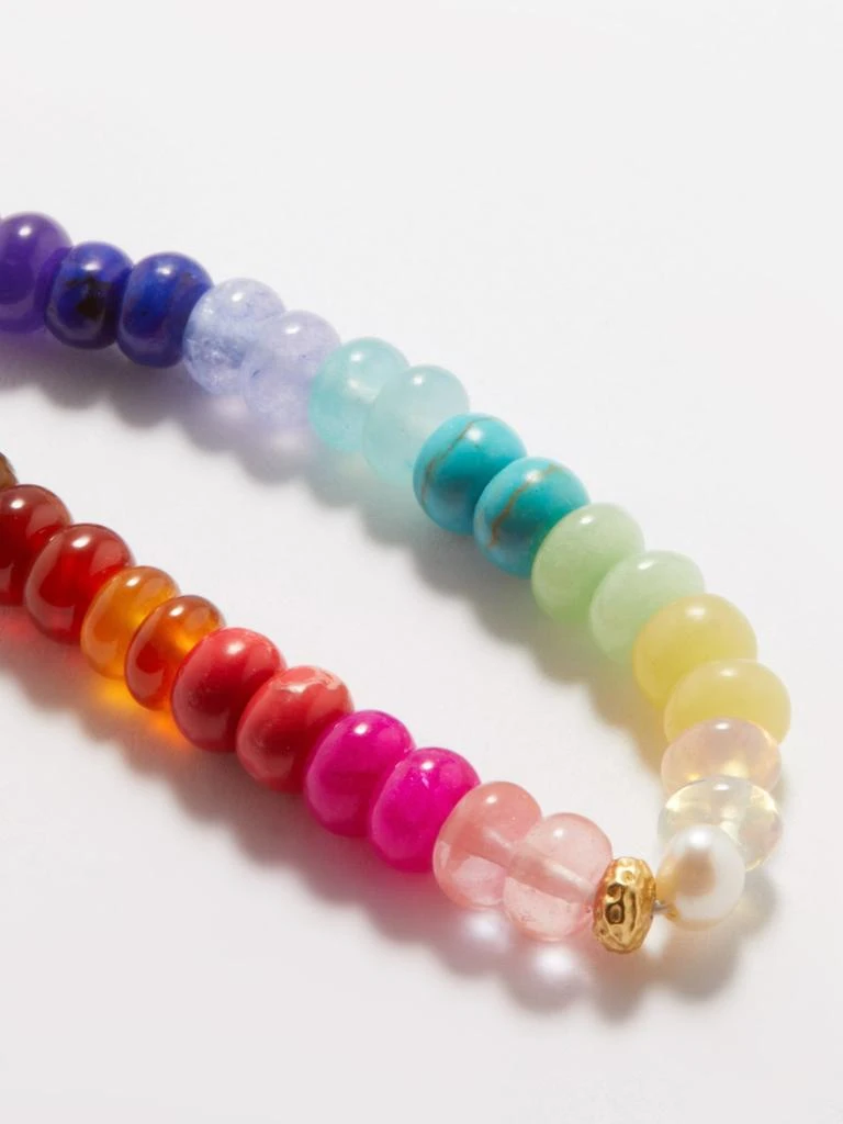商品Anni Lu|Iris beaded 18kt gold-plated bracelet,价格¥1218,第4张图片详细描述