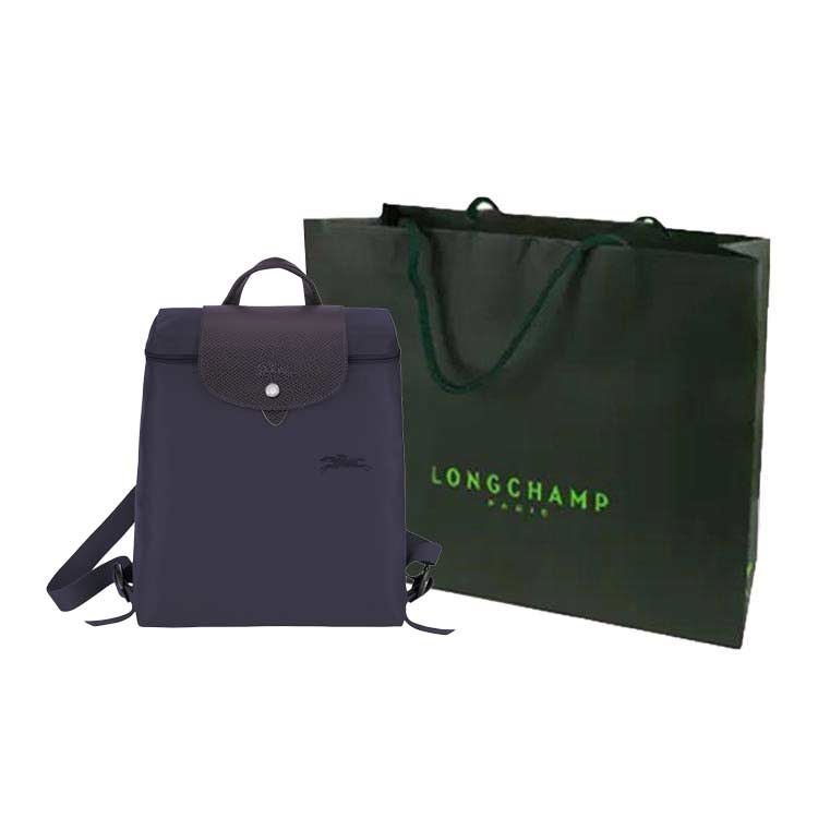 珑骧 Le Pliage Green 徽标标识按扣拉链可调节肩带 再生聚酰胺帆布 书包背包双肩包 中号 女款 紫色 1524.17元 商品图片
