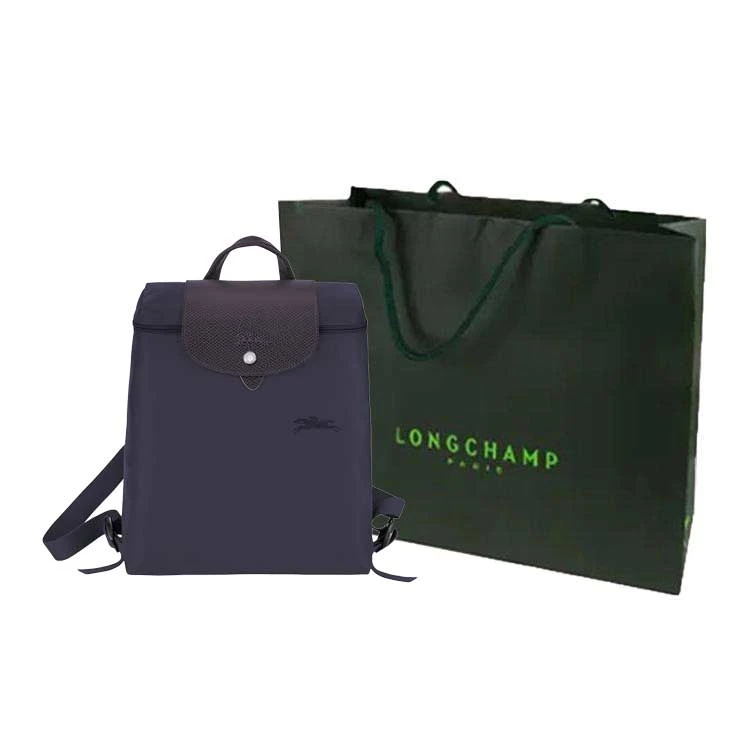 商品[国内直发] Longchamp|珑骧 Le Pliage Green 徽标标识按扣拉链可调节肩带 再生聚酰胺帆布 书包背包双肩包 中号 女款 紫色,价格¥1285,第10张图片详细描述