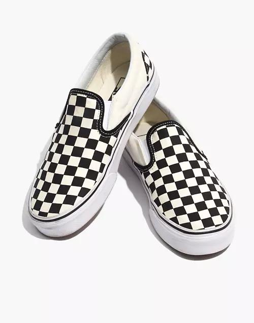 Unisex Classic Slip-On Sneakers in Black Checkerboard商品第1张图片规格展示