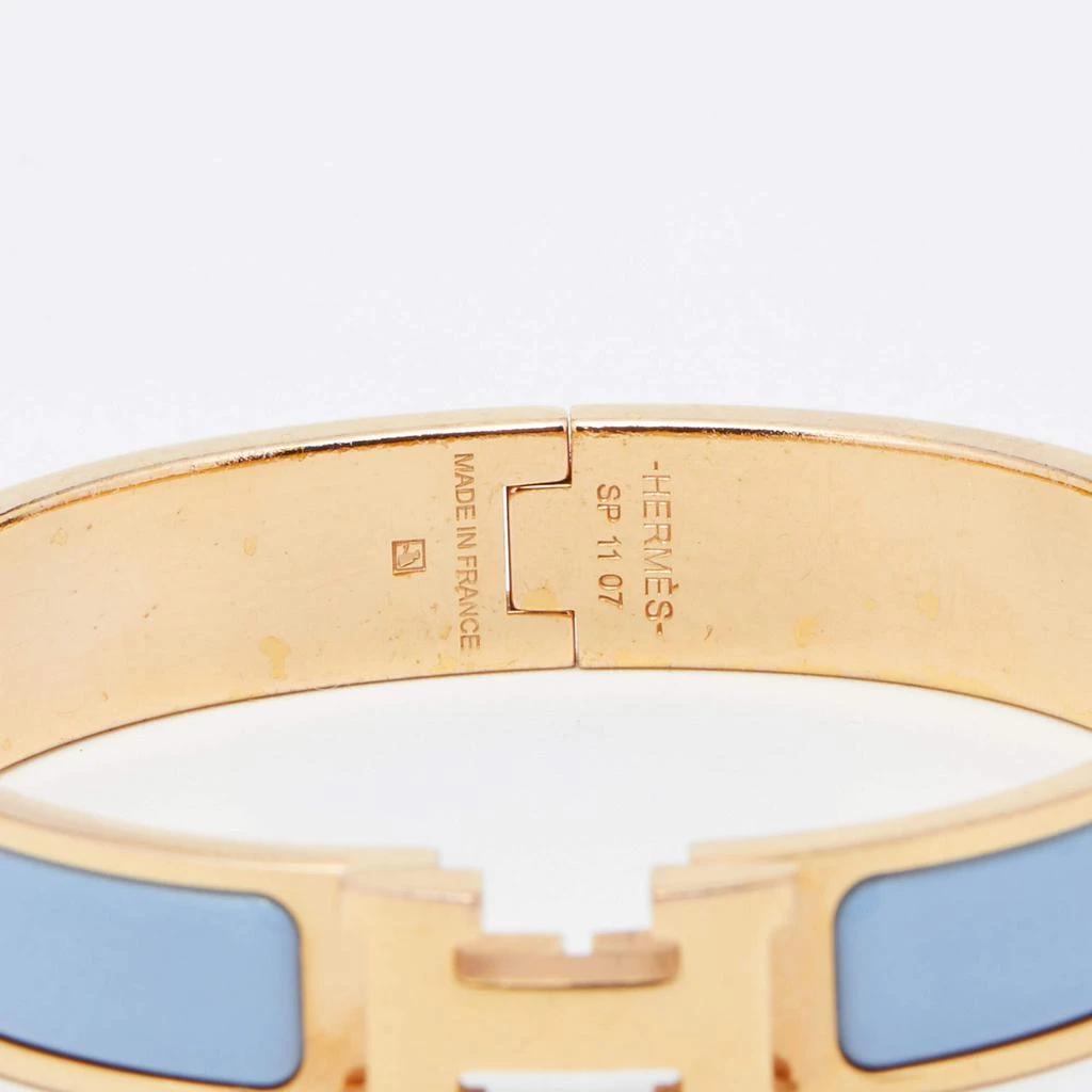 Hermes Clic H Blue Enamel Gold Plated Narrow Bracelet 商品