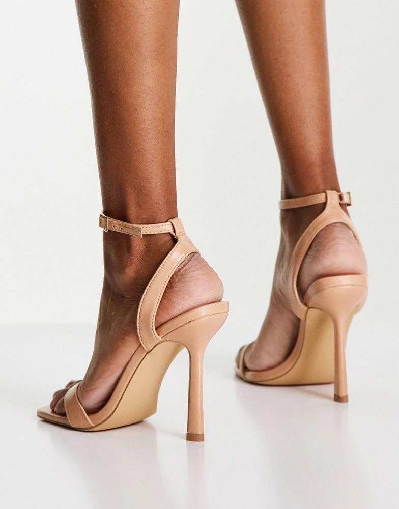 商品Topshop|Topshop Samba high heeled two part sandal in neutral,价格¥191,第4张图片详细描述