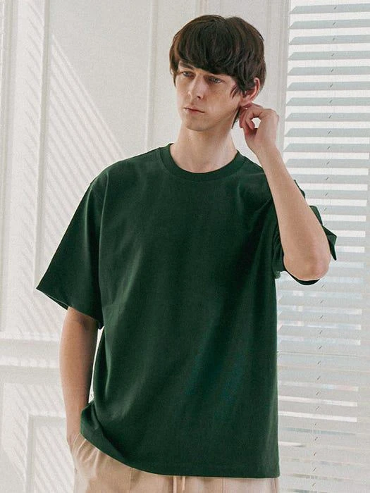 商品PAPERBOY|Basic Essential Chain Short Sleeve T Shirt Green,价格¥407,第3张图片详细描述