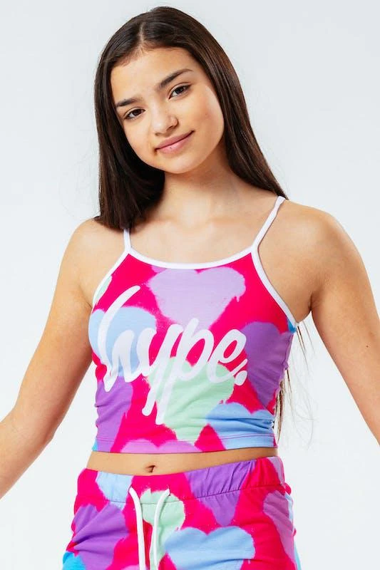 商品HYPE|Girls Spray Heart Camisole Pink/Lilac/Sky Blue,价格¥133,第1张图片