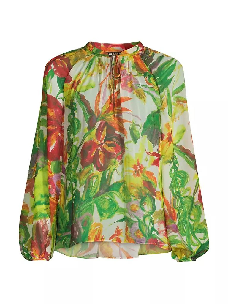 商品UNGARO|Augusta Printed Chiffon Blouse,价格¥1385,第1张图片