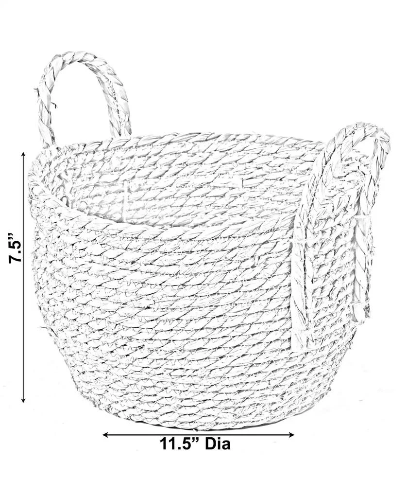 商品Wickerwise|Decorative Round Wicker Woven Rope Small Storage Basket,价格¥337,第4张图片详细描述