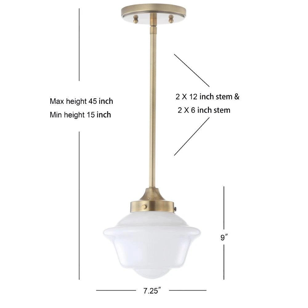 Kurtz 7.2" Adjustable Drop Metal/Glass LED Pendant 商品