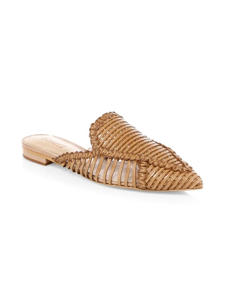 商品Schutz|Leather Basket Weave Mules,价格¥672,第2张图片详细描述