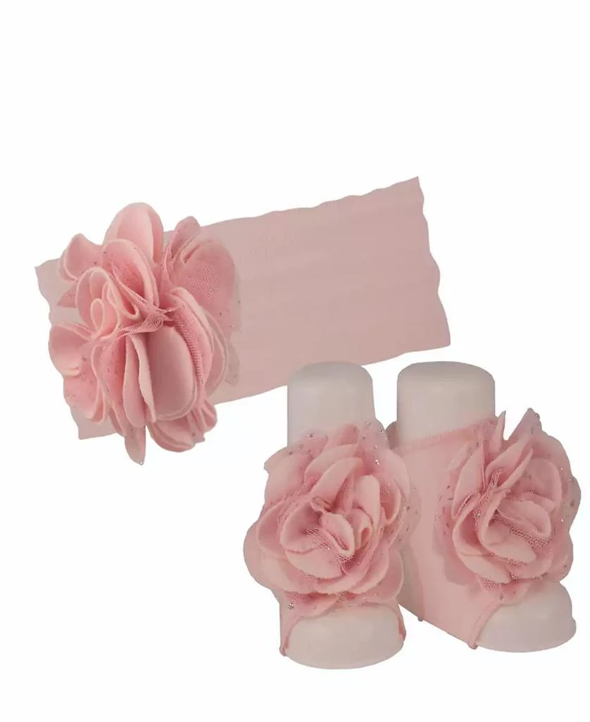 商品Baby Deer|Baby Girls Cotton Headband with Matching Peep Toe Socks,价格¥280,第1张图片