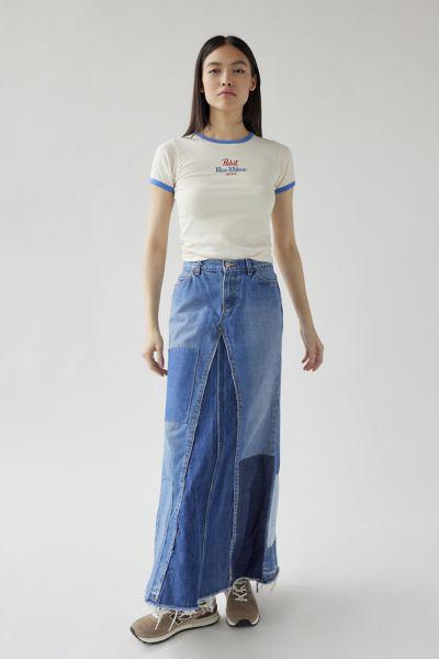 Urban Renewal Remade Pieced Denim Maxi Skirt商品第5张图片规格展示