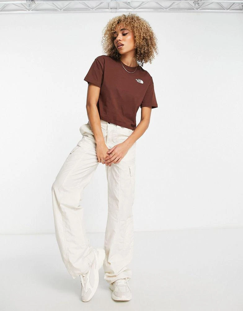 商品The North Face|The North Face Redbox Celebration back print cropped t-shirt in brown Exclusive at ASOS,价格¥227,第4张图片详细描述