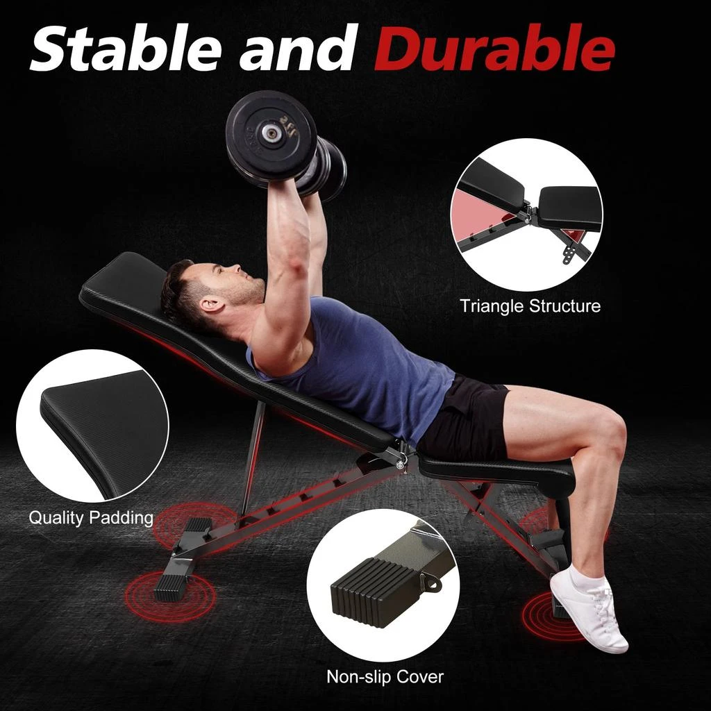 Streamdale Foldable Sit-Up Bench with 6 Back and 4 Seat Positions 商品