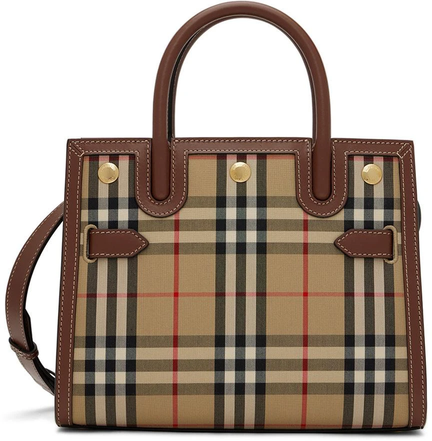 商品Burberry|驼色迷你 Vintage Check Title 托特包,价格¥20911,第1张图片