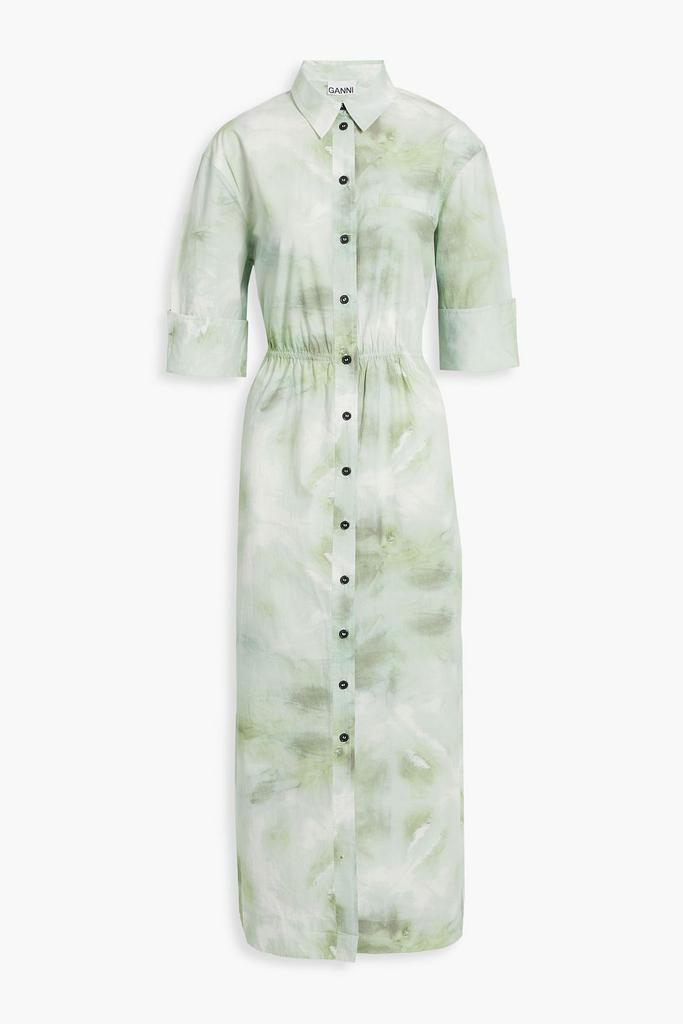 Tie-dyed organic cotton-poplin maxi shirt dress商品第1张图片规格展示