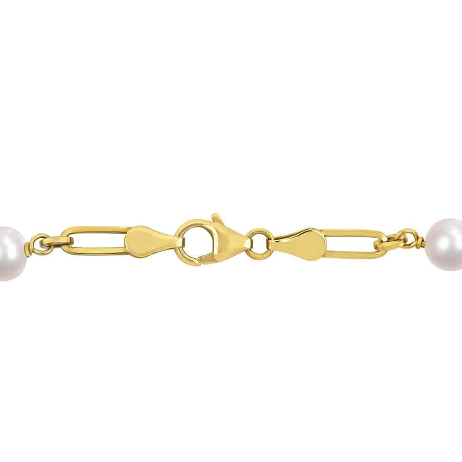 商品Amour|7-7.5mm Cultured Freshwater Pearl Station Link Bracelet In Yellow Plated Sterling Silver,价格¥283,第2张图片详细描述