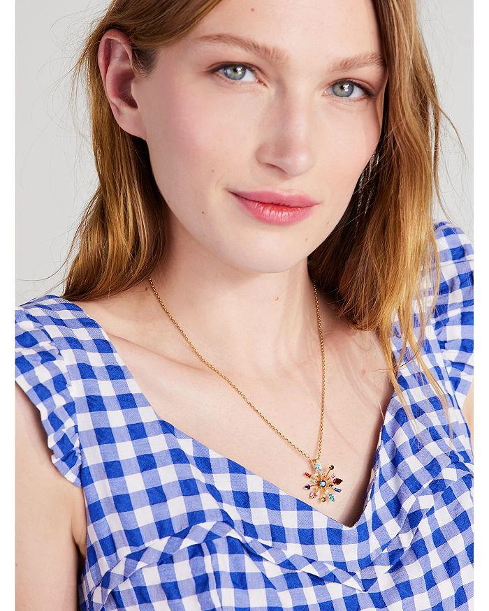 商品Kate Spade|Mixed Cubic Zirconia Firework Flower Pendant Necklace in Gold Tone, 16"-19",价格¥586,第2张图片详细描述