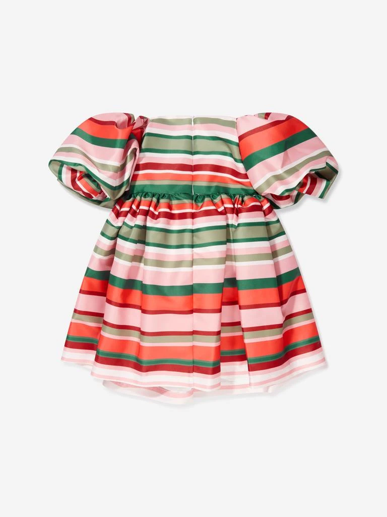 商品Mama Luma|Mama Luma Multicoloured Girls Satin Striped Dress With Bow Belt,价格¥1074,第4张图片详细描述