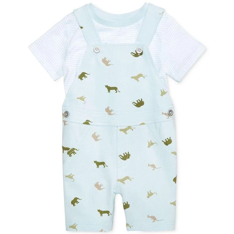 商品First Impressions|2-Pc. T-Shirt & Animal-Print Overall Set, Baby Boys (0-24 months), Created for Macy's,价格¥50,第1张图片