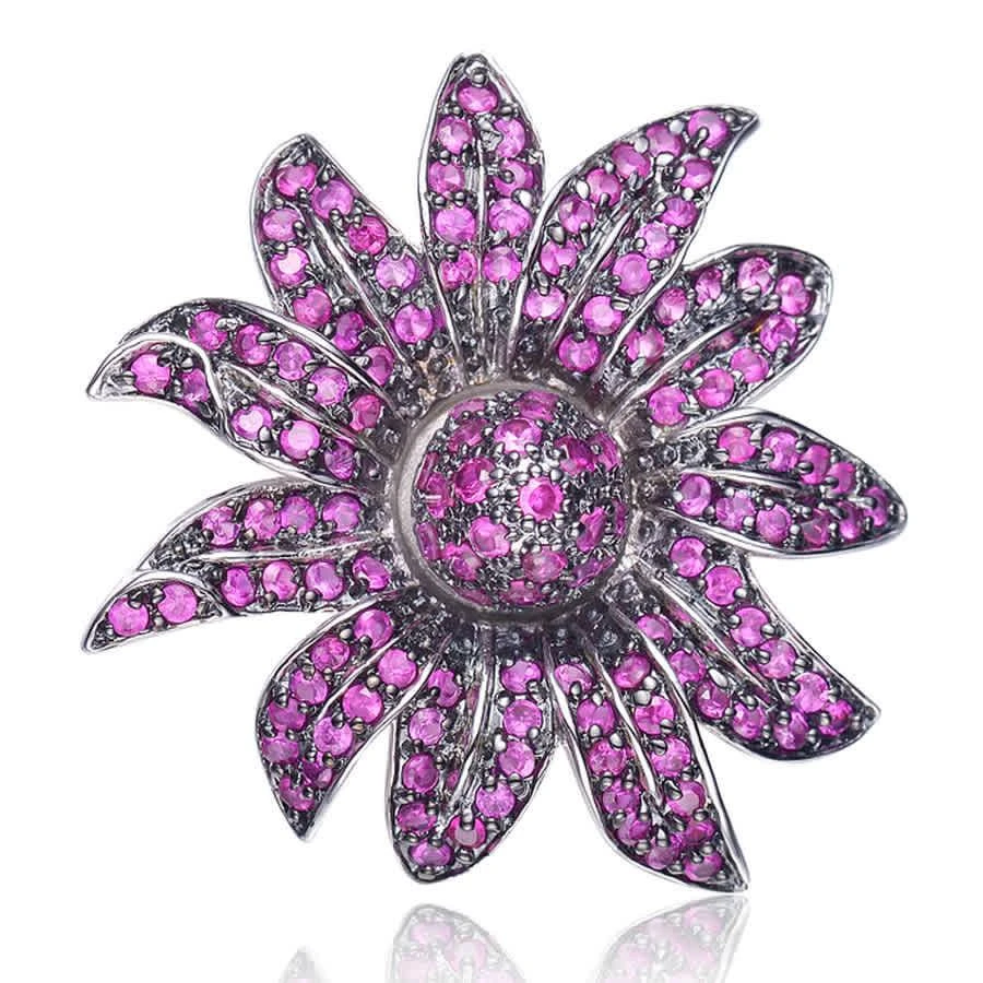 商品Megan Walford|Sterling Silver Cubic Zirconia Purple Burst Pin,价格¥1228,第2张图片详细描述