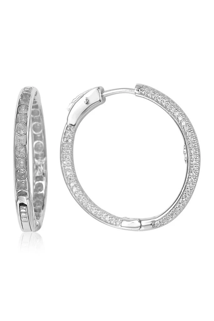 商品Suzy Levian|Pavé Cubic Zirconia Hoop Earrings,价格¥1302,第2张图片详细描述