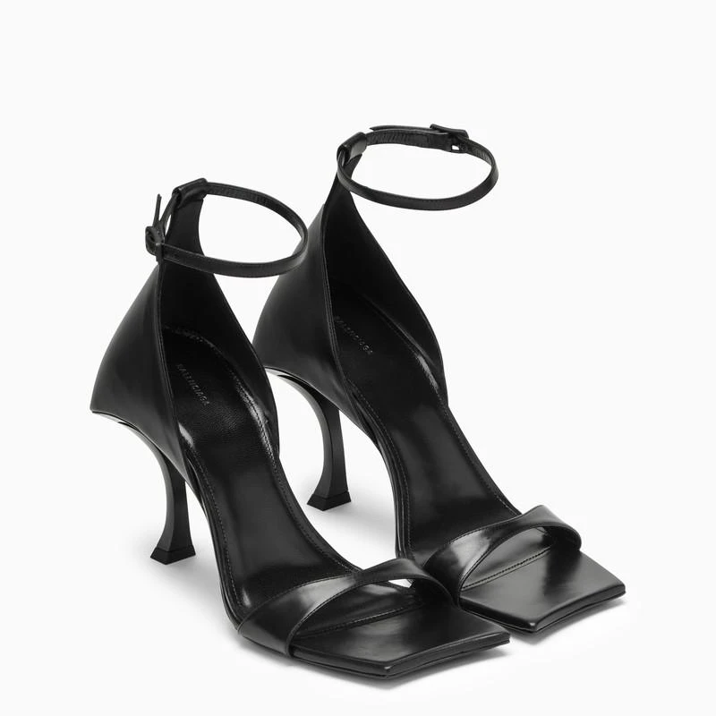 商品Balenciaga|Hourglass 100 black leather sandal,价格¥7195,第2张图片详细描述