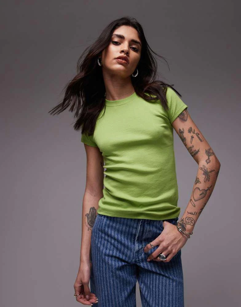 商品Topshop|Topshop everyday tee in bright green,价格¥104,第2张图片详细描述